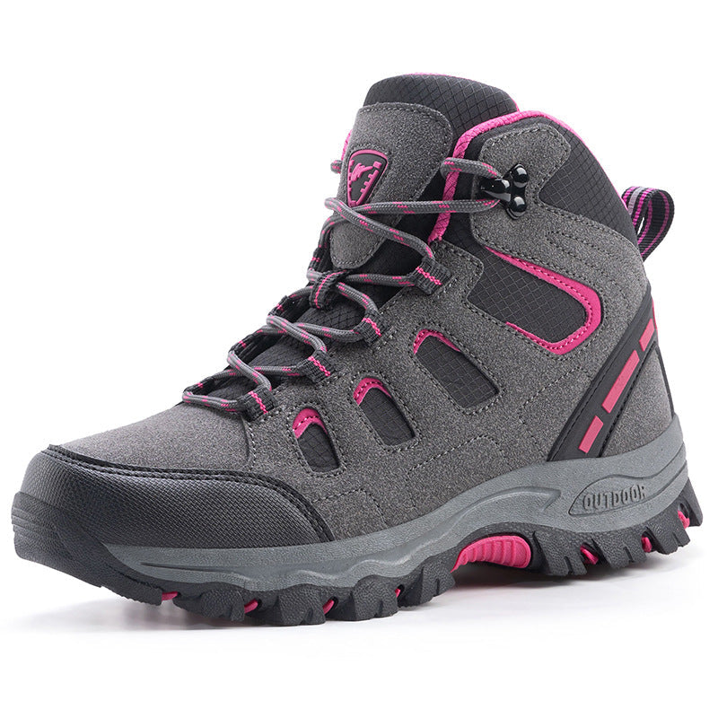 Unisex High-Top Waterproof Hiking Shoes – Anti-Slip Sole