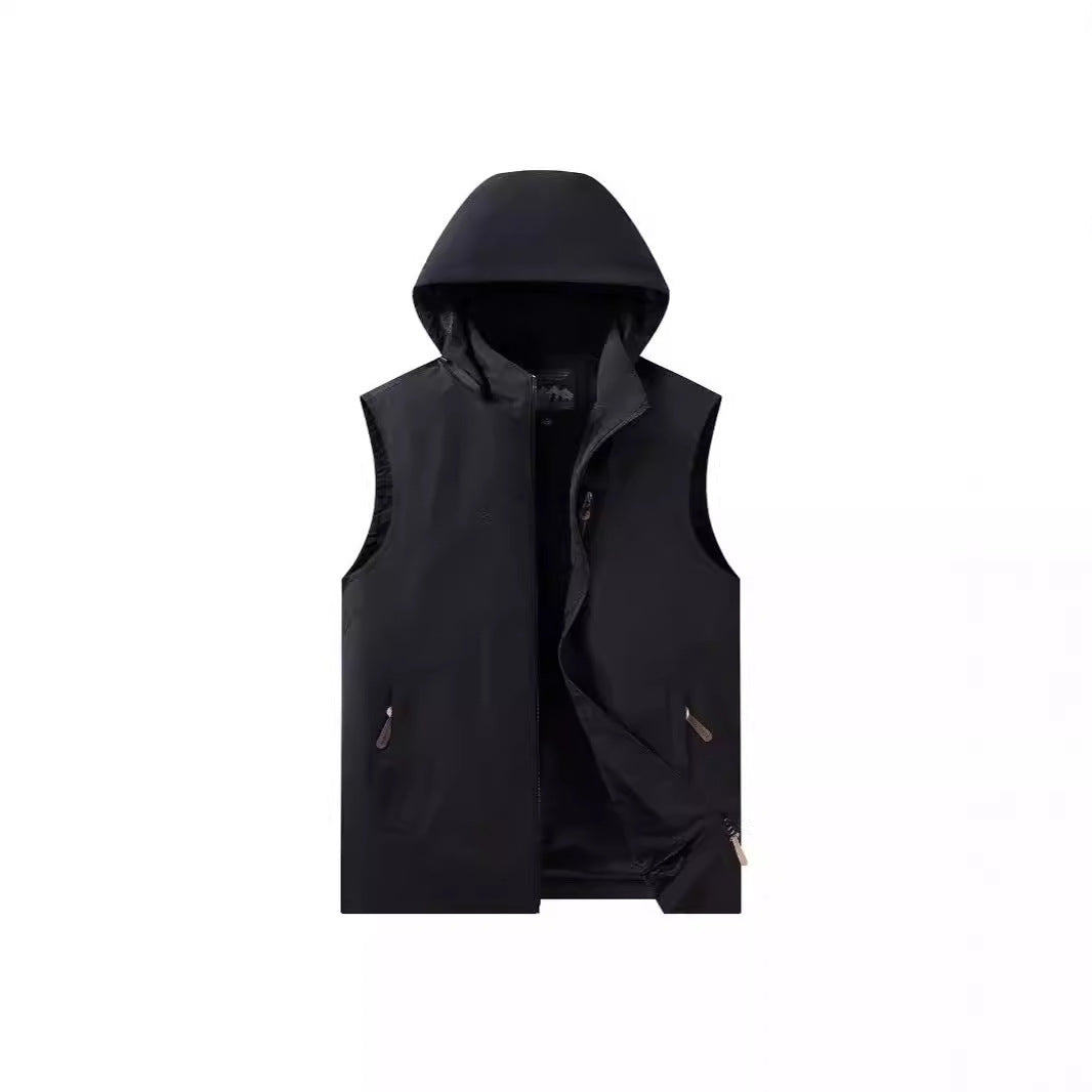 Men's Hooded Lightweight Vest - Practical and Easy
