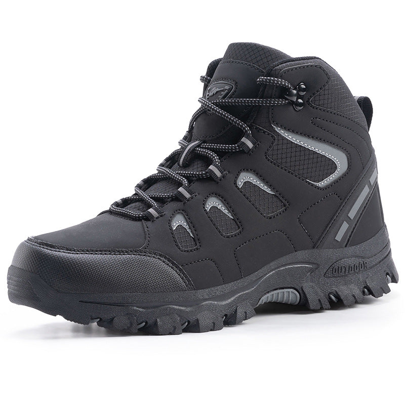 Unisex High-Top Waterproof Hiking Shoes – Anti-Slip Sole