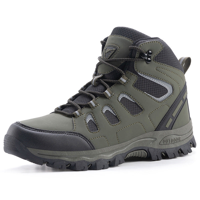 Unisex High-Top Waterproof Hiking Shoes – Anti-Slip Sole