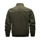 Men's Washed Cotton Military Jacket - Rugged and Casual