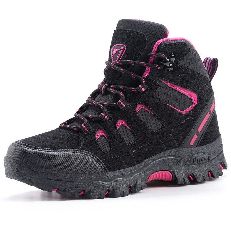 Unisex High-Top Waterproof Hiking Shoes – Anti-Slip Sole