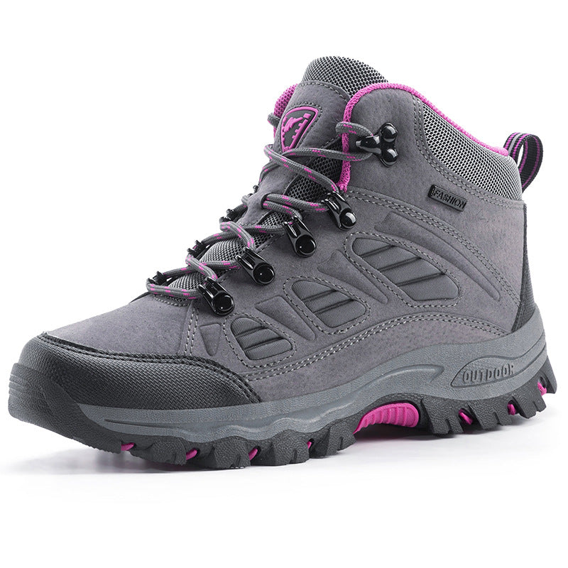 Unisex High-Top Waterproof Hiking Shoes – Anti-Slip Sole