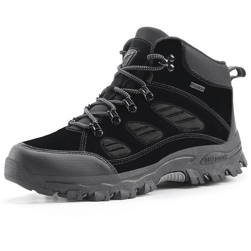Unisex High-Top Waterproof Hiking Shoes – Anti-Slip Sole