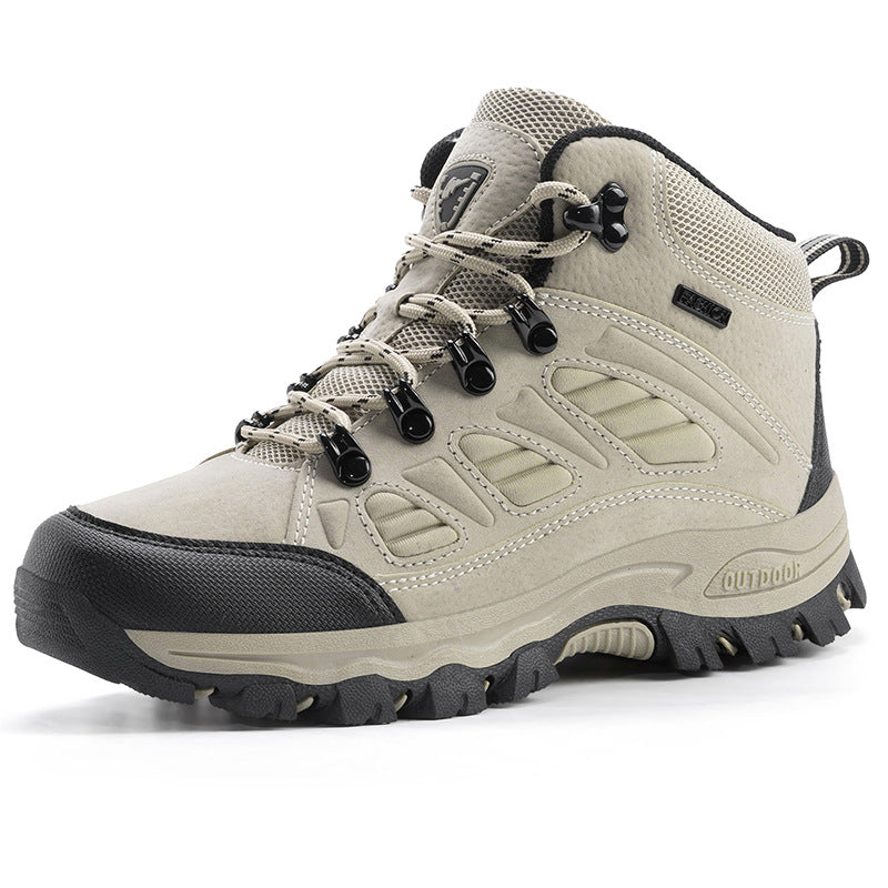 Unisex High-Top Waterproof Hiking Shoes – Anti-Slip Sole