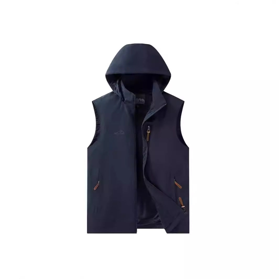 Men's Hooded Lightweight Vest - Practical and Easy