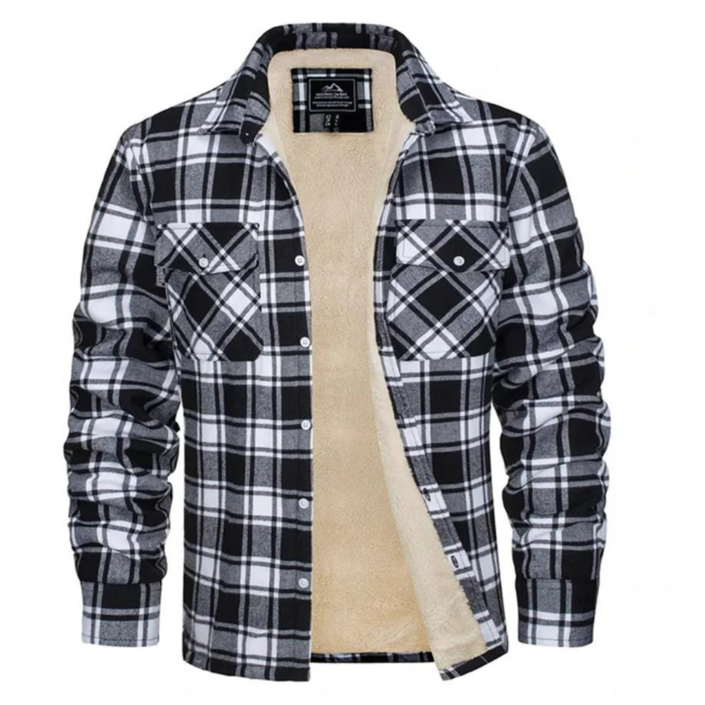 Men's Plaid Lined Jacket - Warm and Casual