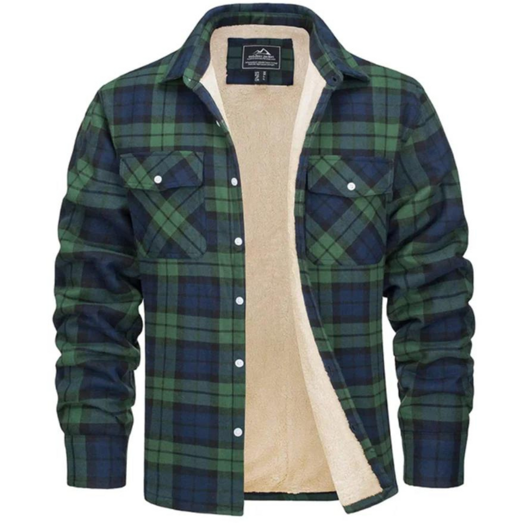 Men's Plaid Lined Jacket - Warm and Casual