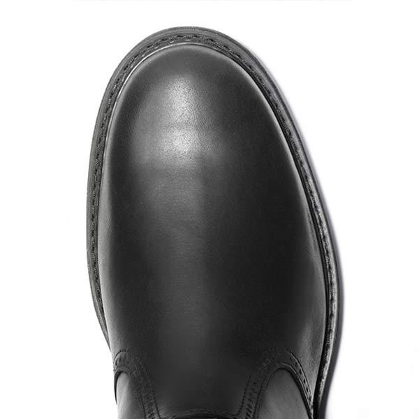 Men's Chelsea Boots – Classic Faux Leather Pull-On Dress Boots with Elastic Side Panel