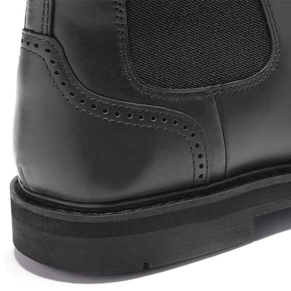 Men's Chelsea Boots – Classic Faux Leather Pull-On Dress Boots with Elastic Side Panel