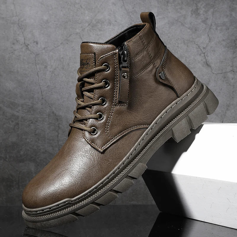 Men's Chelsea Leather Boots – Wide Fit Retro Outdoor Style
