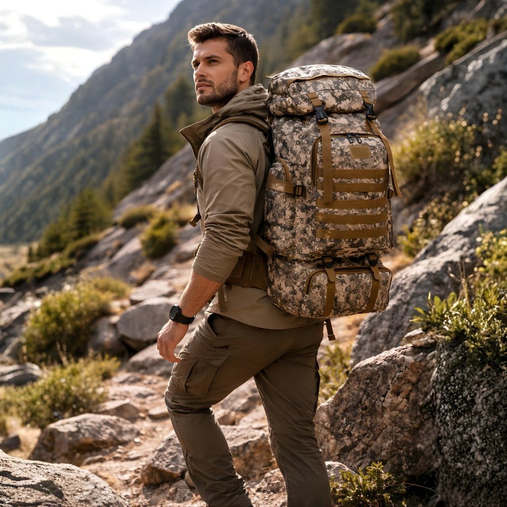 Men's Foldable Drawstring Hiking Backpack – Lightweight Camping Travel Pack