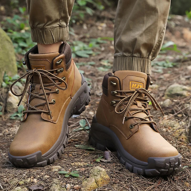 Men's Lace-Up Ankle Boots – Durable Outdoor Casual Footwear