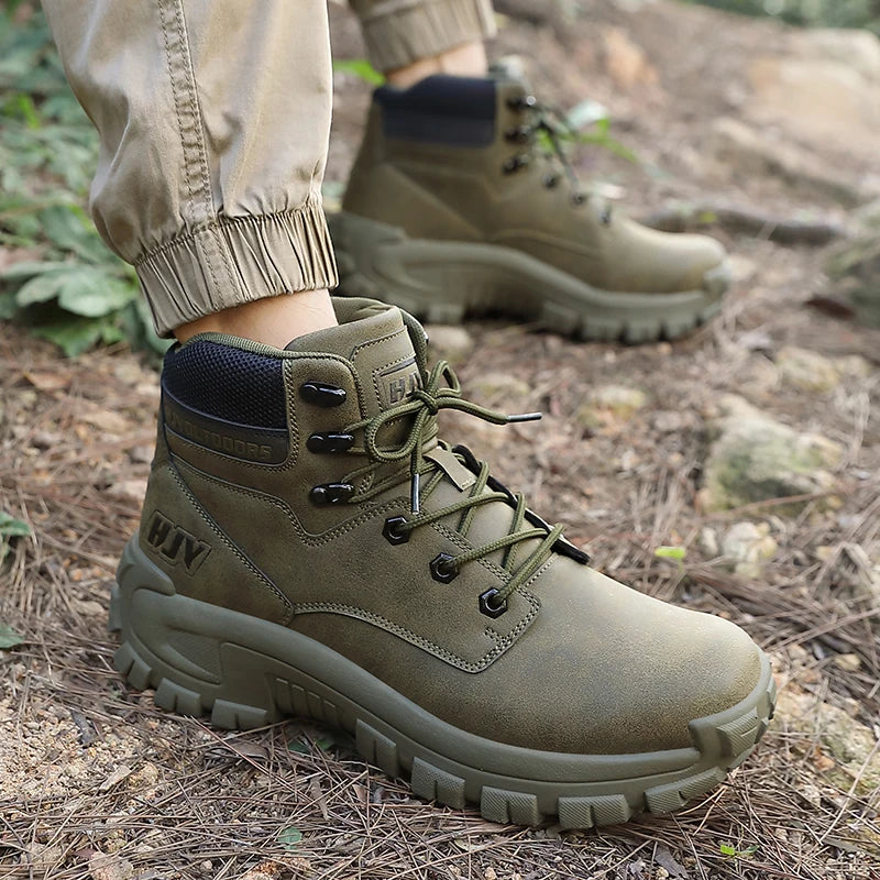 Men's Lace-Up Ankle Boots – Durable Outdoor Casual Footwear