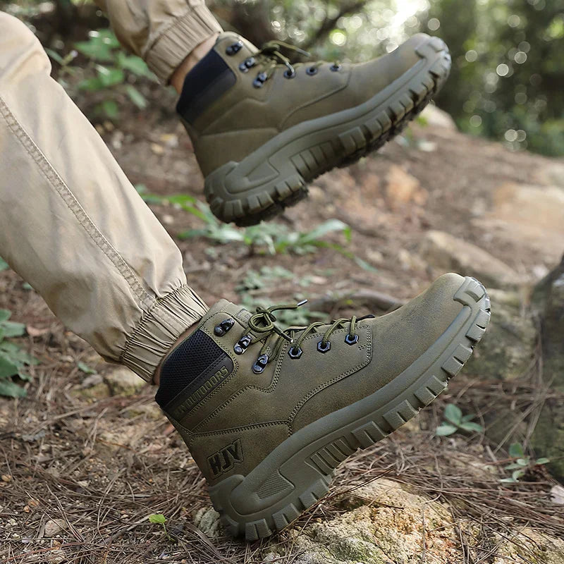 Men's Lace-Up Ankle Boots – Durable Outdoor Casual Footwear