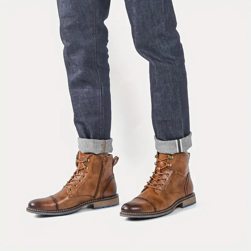 Men's Leather Oxford Boots – Handcrafted Premium Outdoor Style