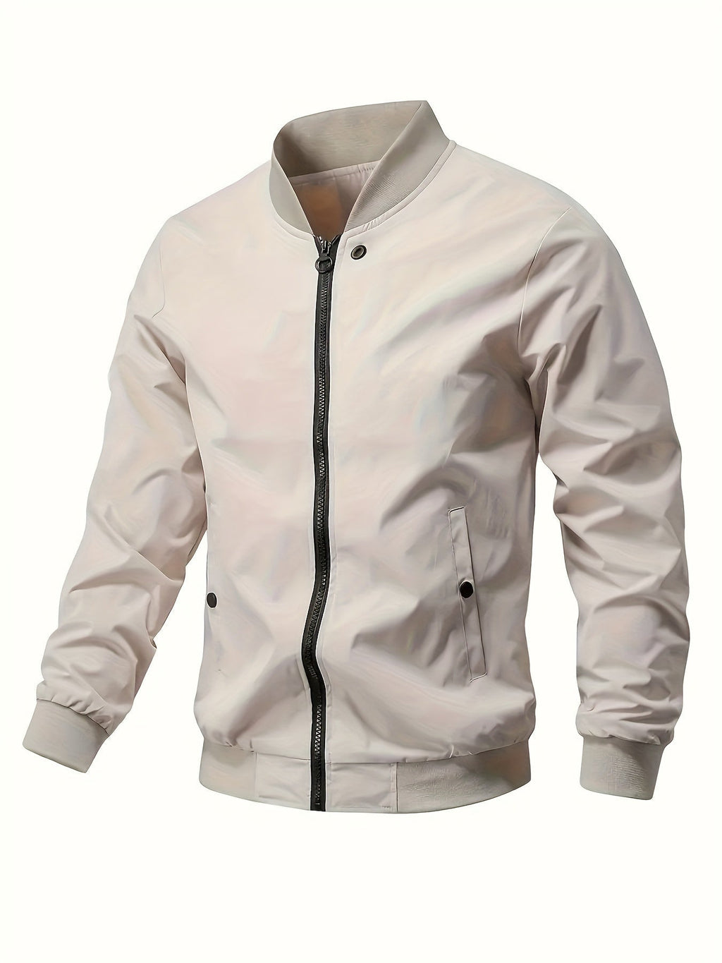 Men's Lightweight Summer Jacket – Stand Collar Zip-Up Casual