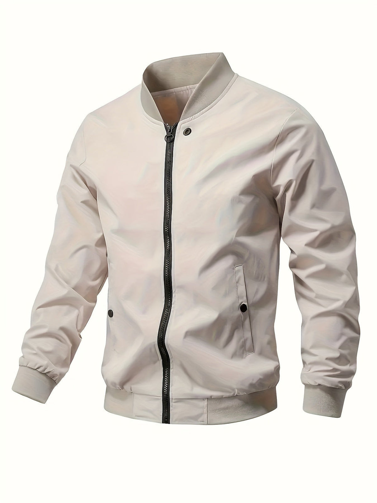 Men's Lightweight Summer Jacket – Stand Collar Zip-Up Casual