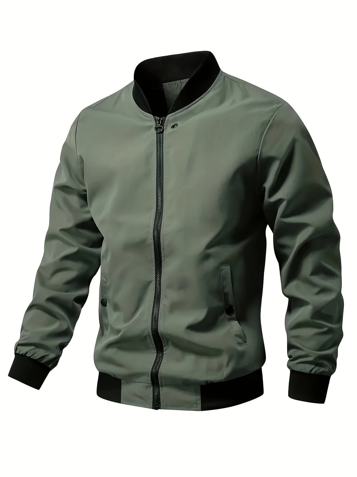 Men's Lightweight Summer Jacket – Stand Collar Zip-Up Casual