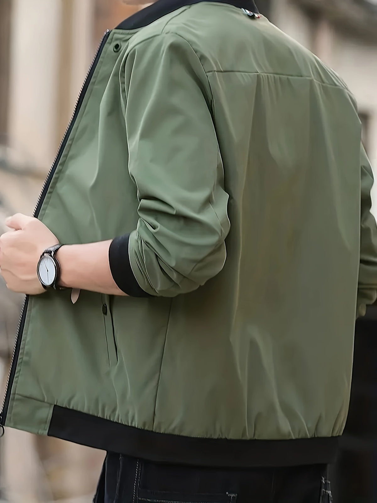 Men's Lightweight Summer Jacket – Stand Collar Zip-Up Casual