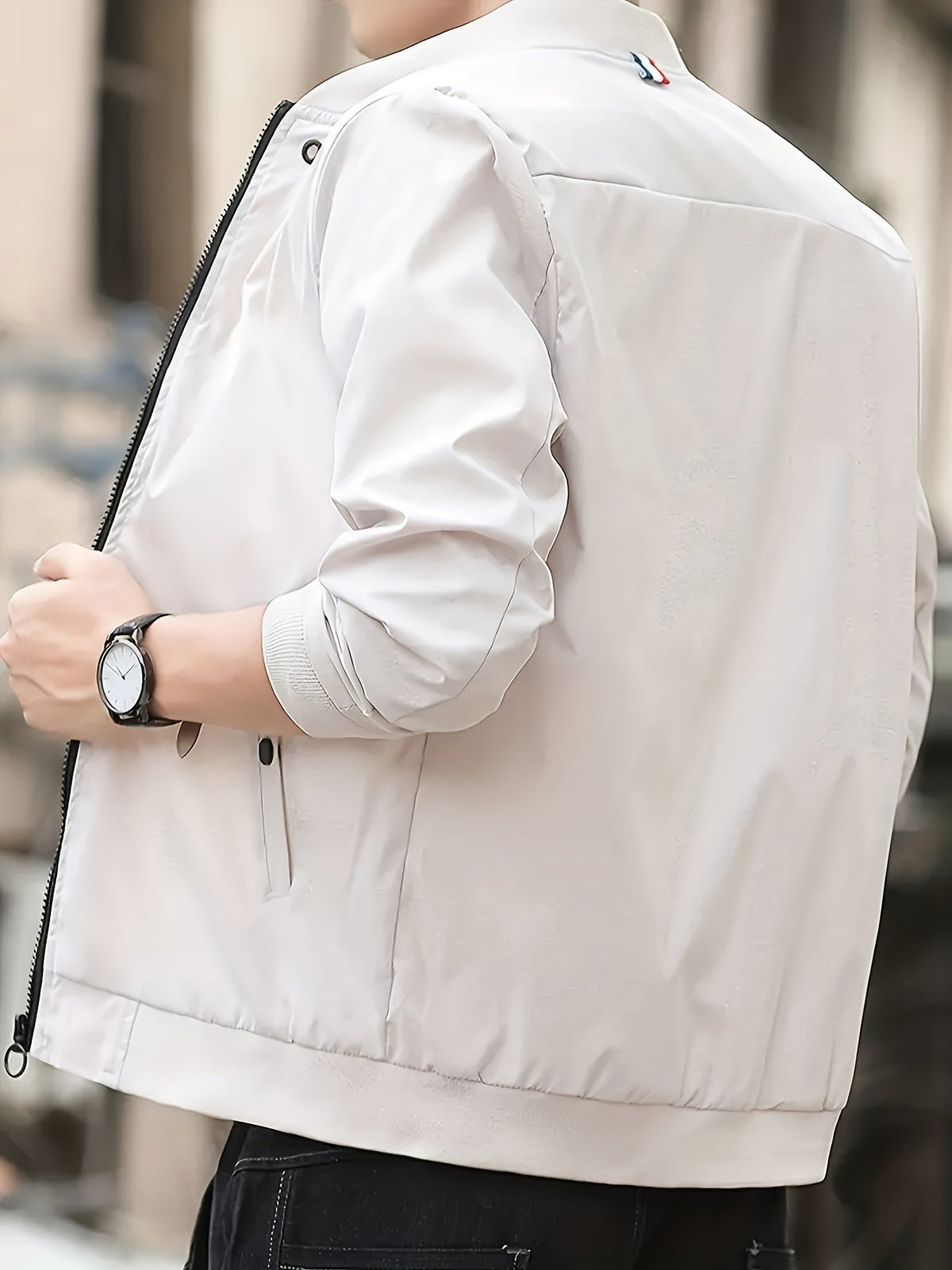 Men's Lightweight Summer Jacket – Stand Collar Zip-Up Casual