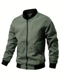 Men's Lightweight Summer Jacket – Stand Collar Zip-Up Casual