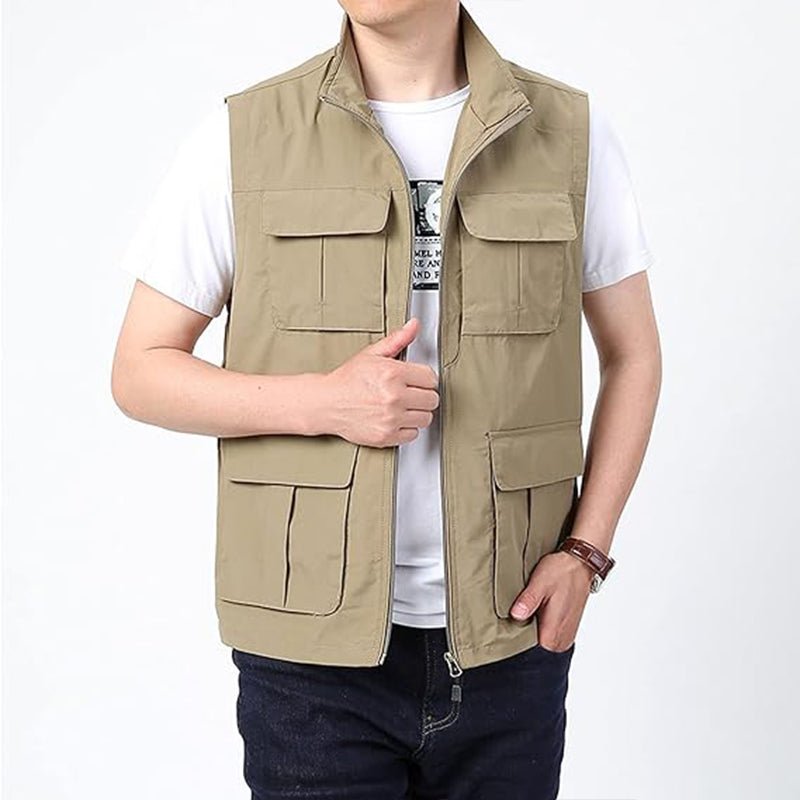 Men's Lightweight Travel Vest – Multi-Pocket Quick-Dry Outdoor Gilet