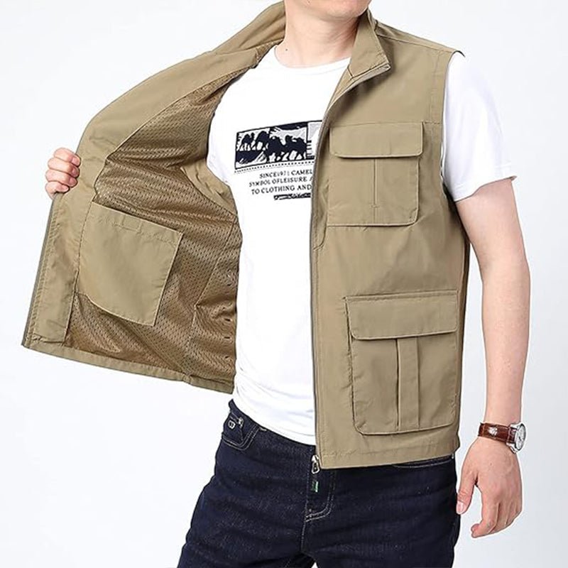 Men's Lightweight Travel Vest – Multi-Pocket Quick-Dry Outdoor Gilet