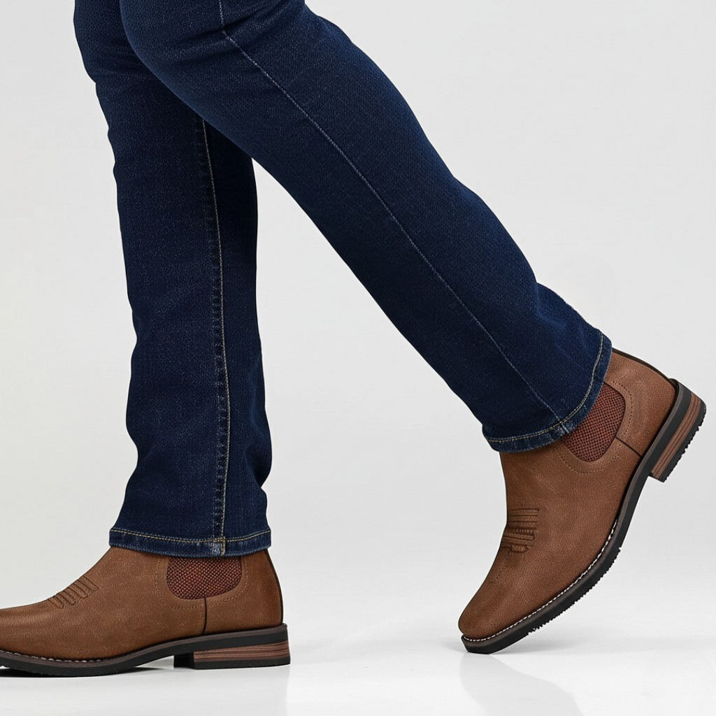 Men's Rugged Leather Boots – Durable Everyday Outdoor Footwear