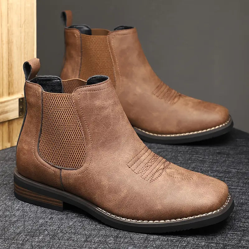 Men's Rugged Leather Boots – Durable Everyday Outdoor Footwear