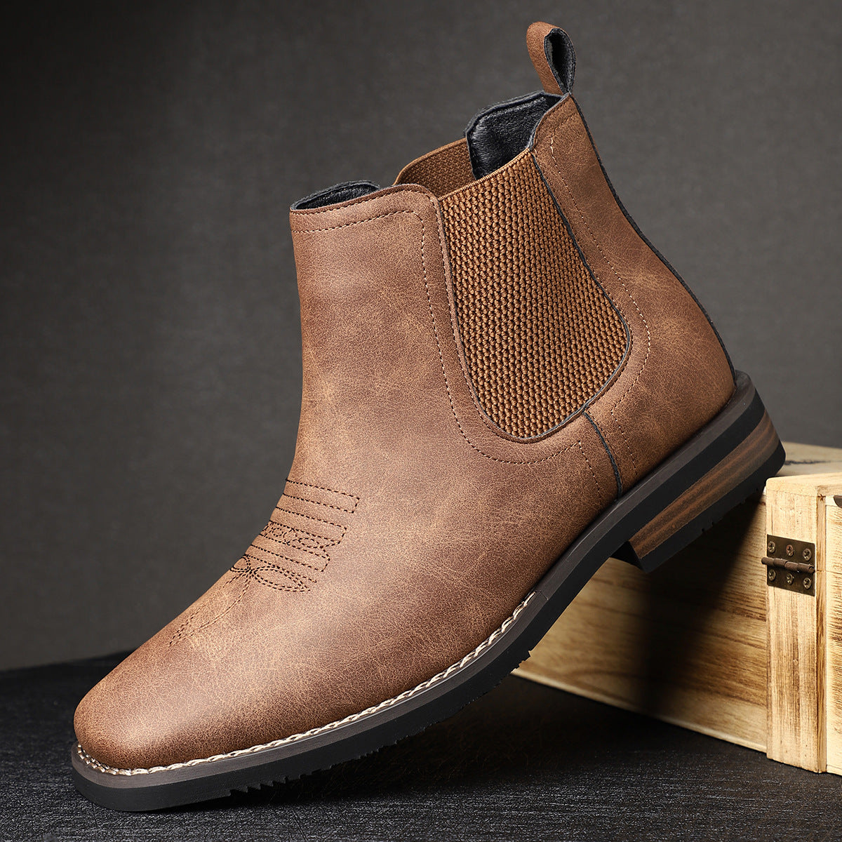 Men's Rugged Leather Boots – Durable Everyday Outdoor Footwear