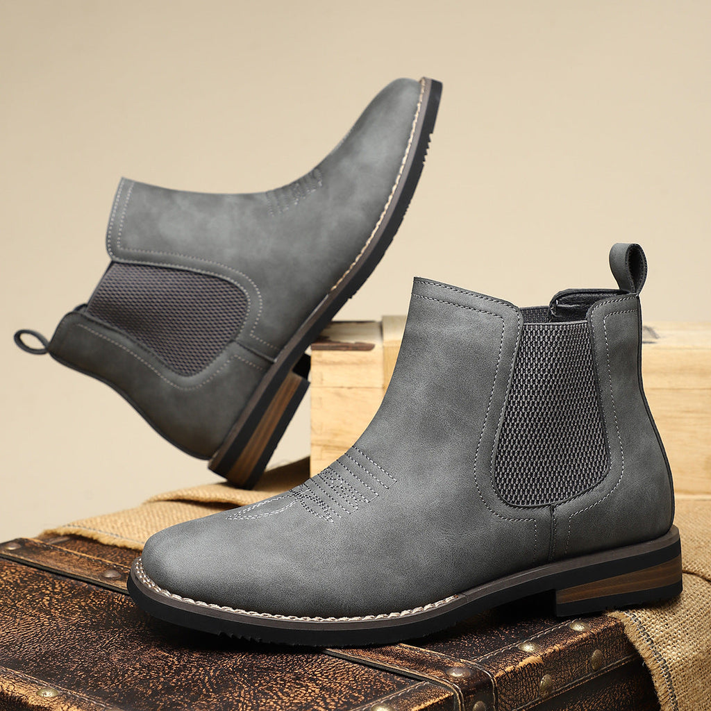 Men's Rugged Leather Boots – Durable Everyday Outdoor Footwear