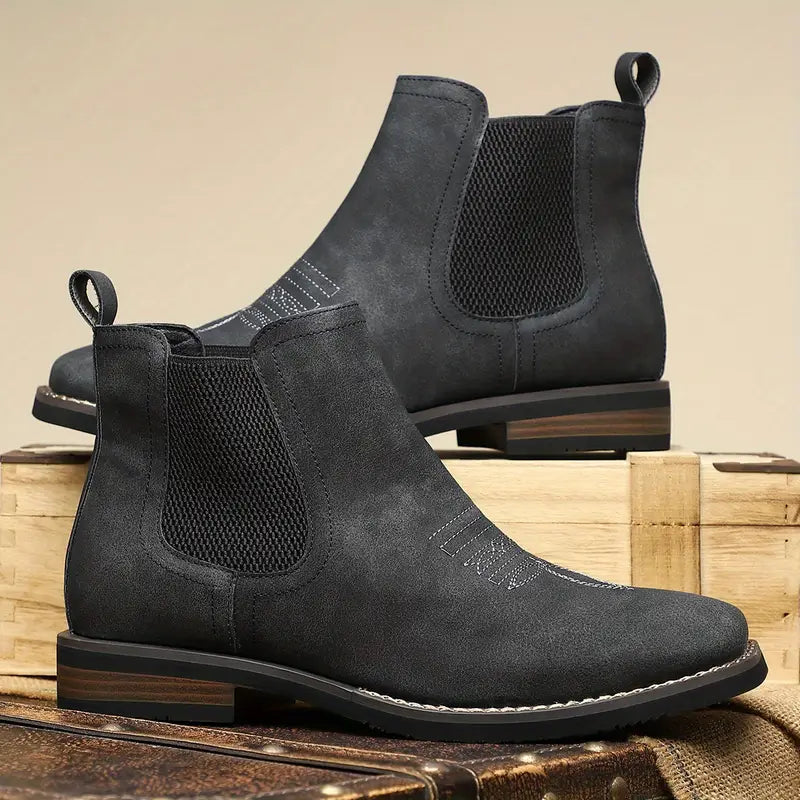 Men's Rugged Leather Boots – Durable Everyday Outdoor Footwear