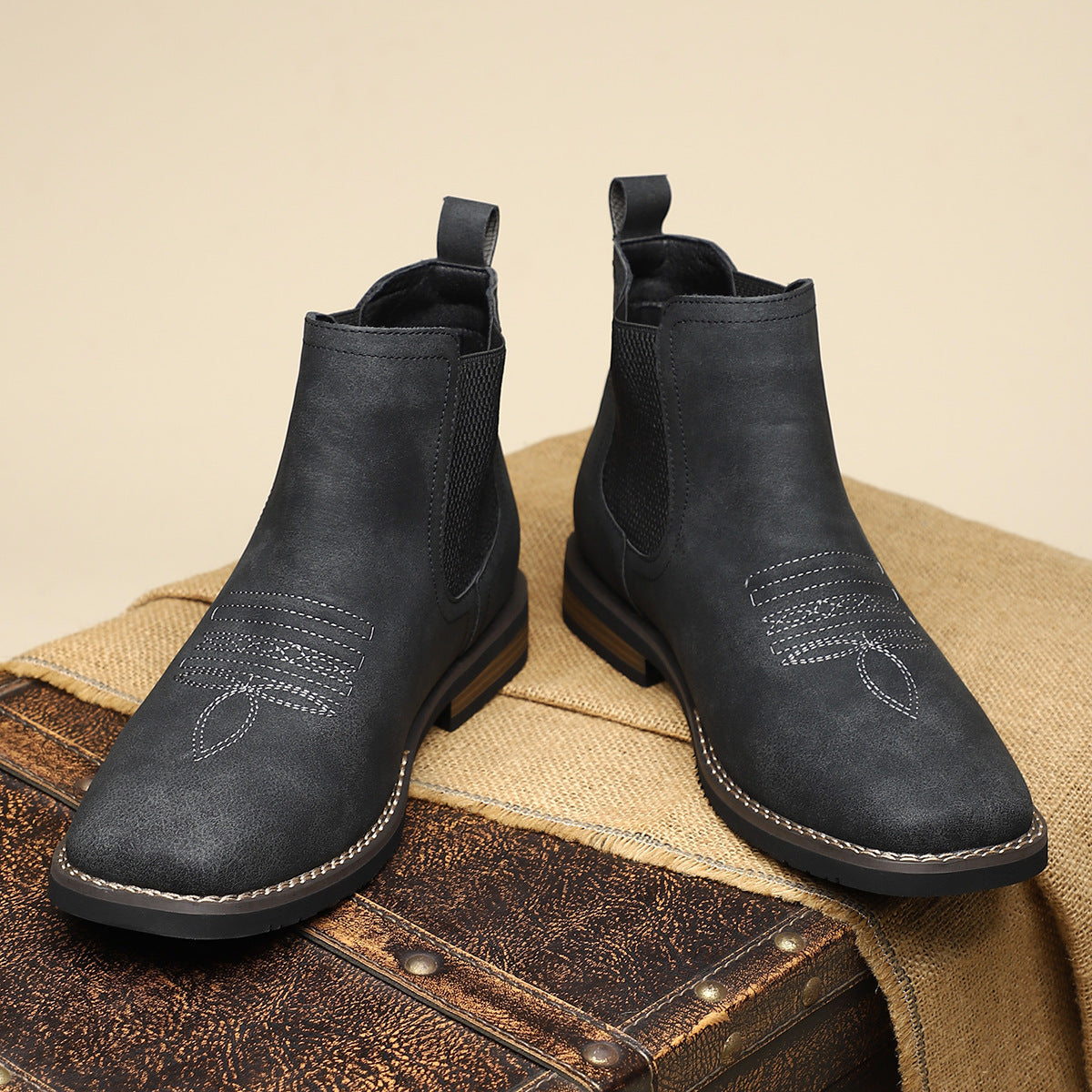 Men's Rugged Leather Boots – Durable Everyday Outdoor Footwear