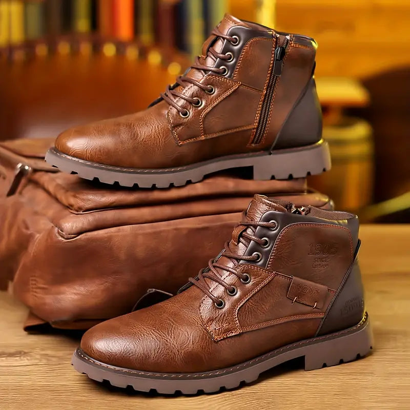 Men's Side Zip Ankle Boots – Rugged Casual Outdoor Footwear