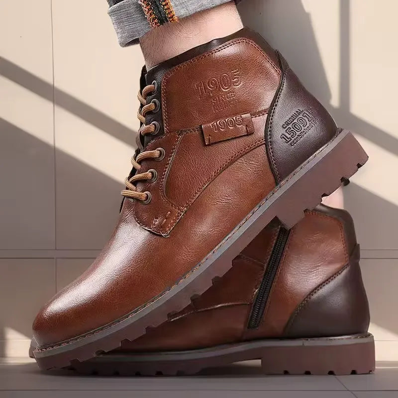 Men's Side Zip Ankle Boots – Rugged Casual Outdoor Footwear