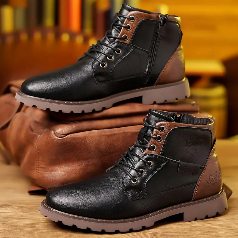 Men's Side Zip Ankle Boots – Rugged Casual Outdoor Footwear