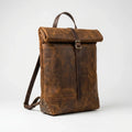Vintage Roll-Top Structured Backpack – Durable Weatherproof Everyday Carry