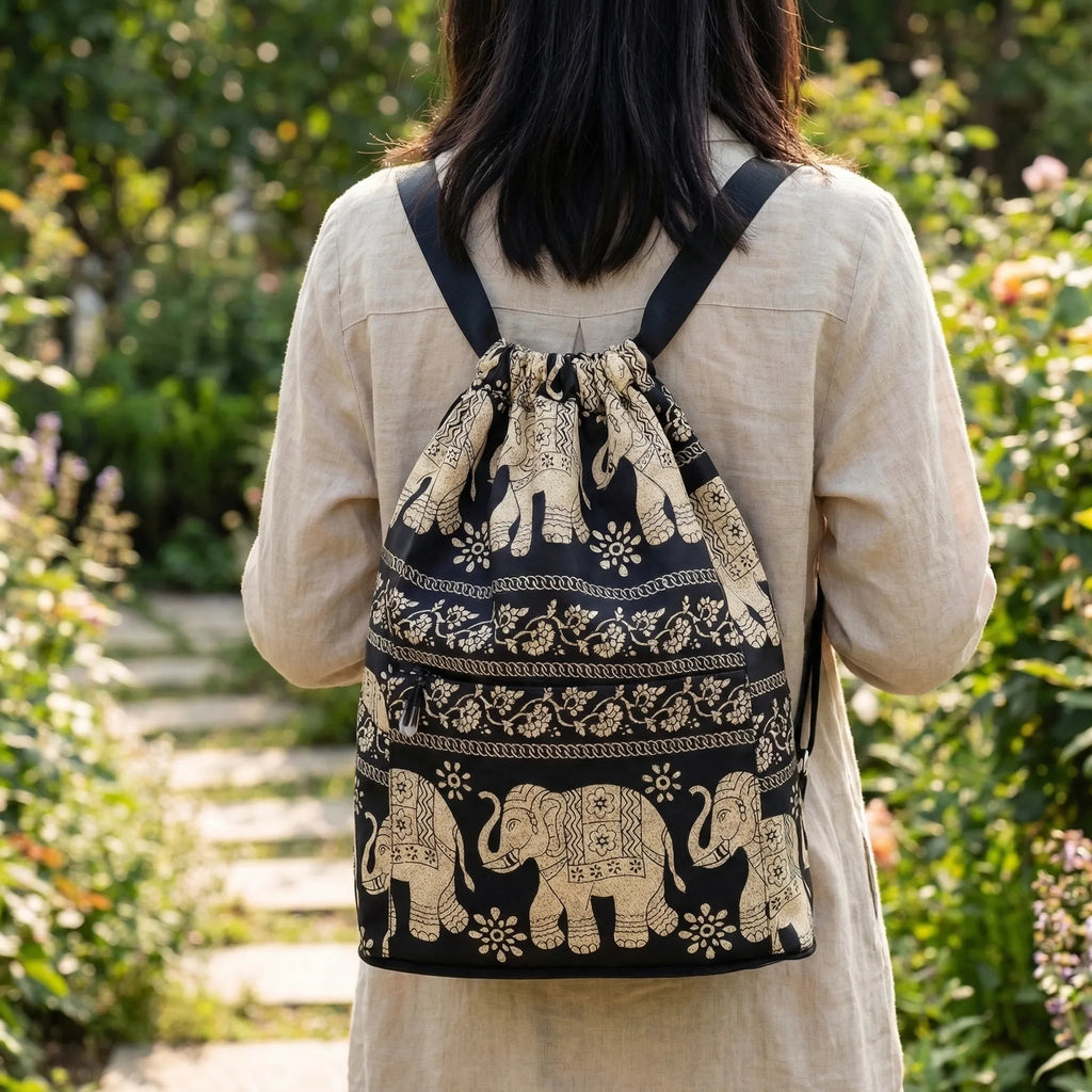 Foldable Drawstring Travel Backpack – Packable Lightweight Fun Design