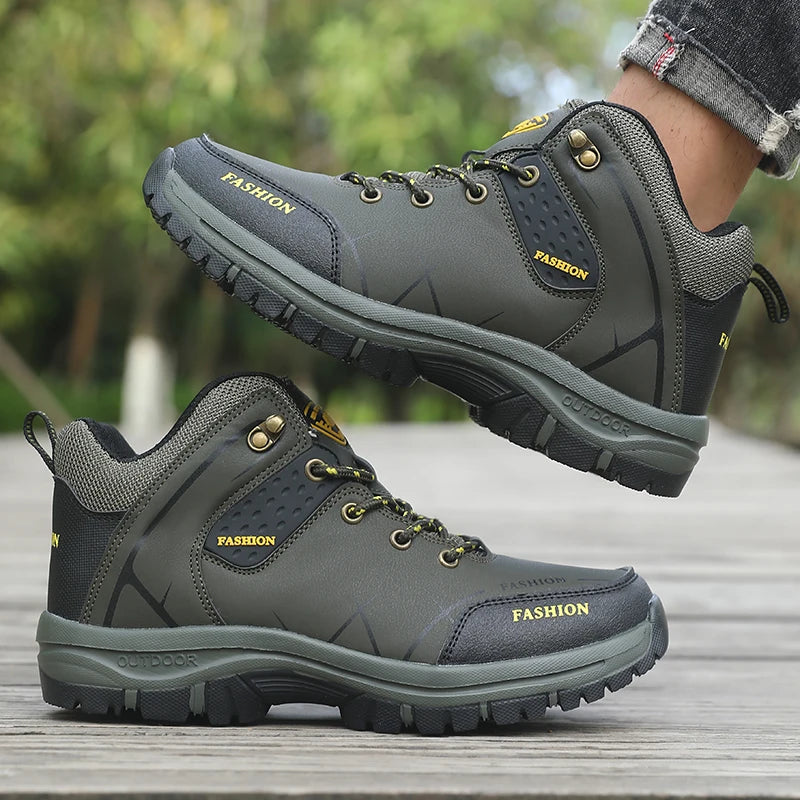 Men's Waterproof Retro Hiking Boots – Anti-Slip Breathable Outdoor Work Shoes