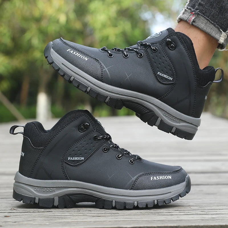 Men's Waterproof Retro Hiking Boots – Anti-Slip Breathable Outdoor Work Shoes