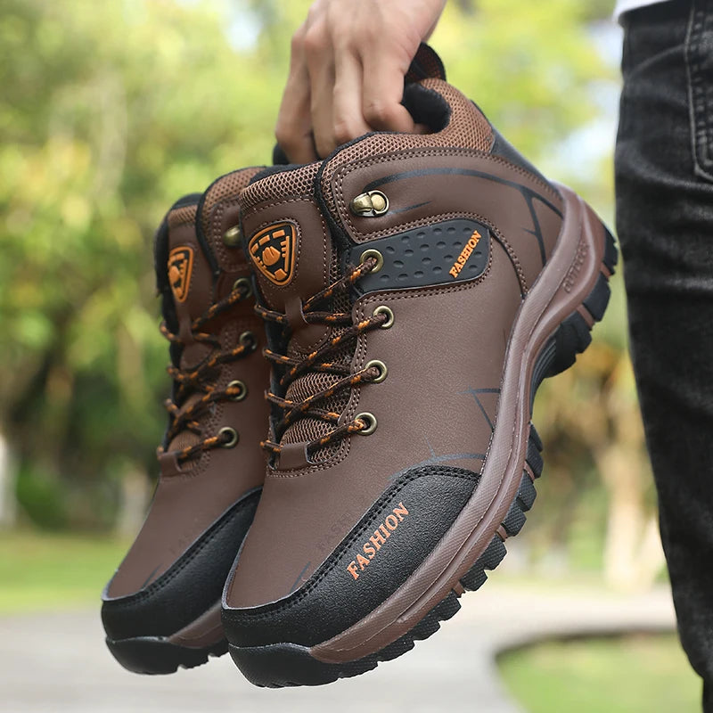 Men's Waterproof Retro Hiking Boots – Anti-Slip Breathable Outdoor Work Shoes