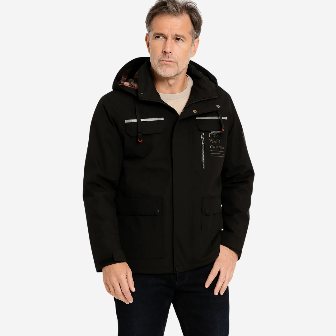 Men's Waterproof Spring Outdoor Jacket – Windproof Lightweight Hooded Shell