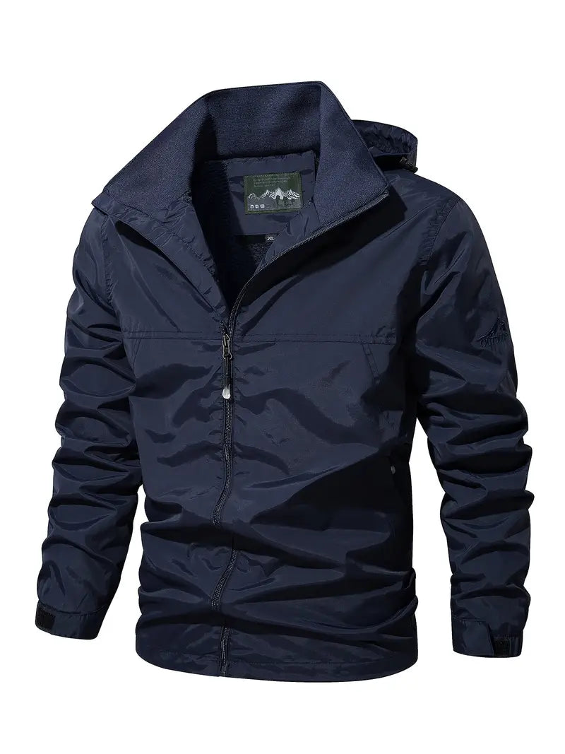 Men's Waterproof Windproof Outdoor Jacket – Lightweight Packable Rain Shell