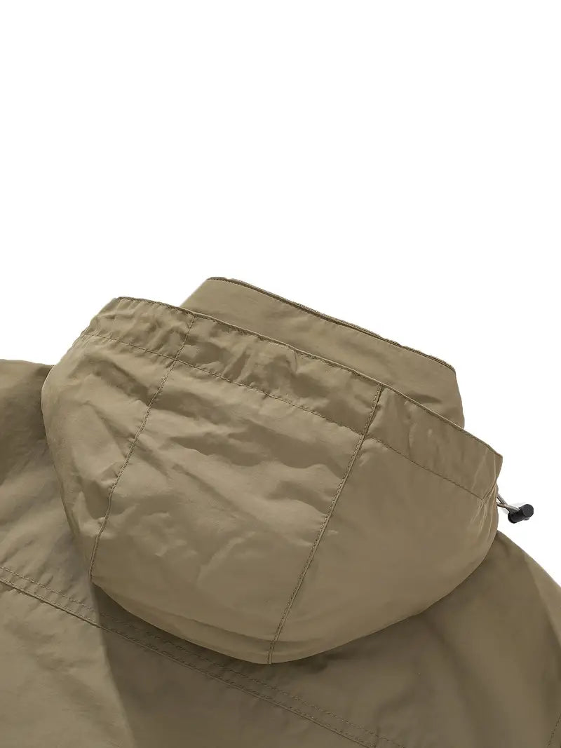 Men's Waterproof Windproof Outdoor Jacket – Lightweight Packable Rain Shell