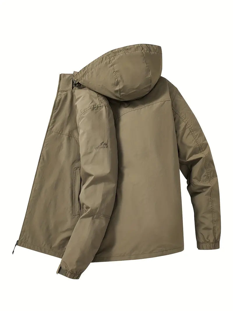 Men's Waterproof Windproof Outdoor Jacket – Lightweight Packable Rain Shell