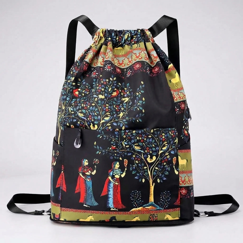 Foldable Drawstring Travel Backpack – Packable Lightweight Fun Design