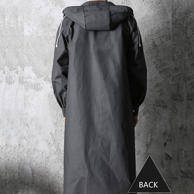 Waterproof Long Raincoat – Unisex with Hood Windproof Outdoor Jacket