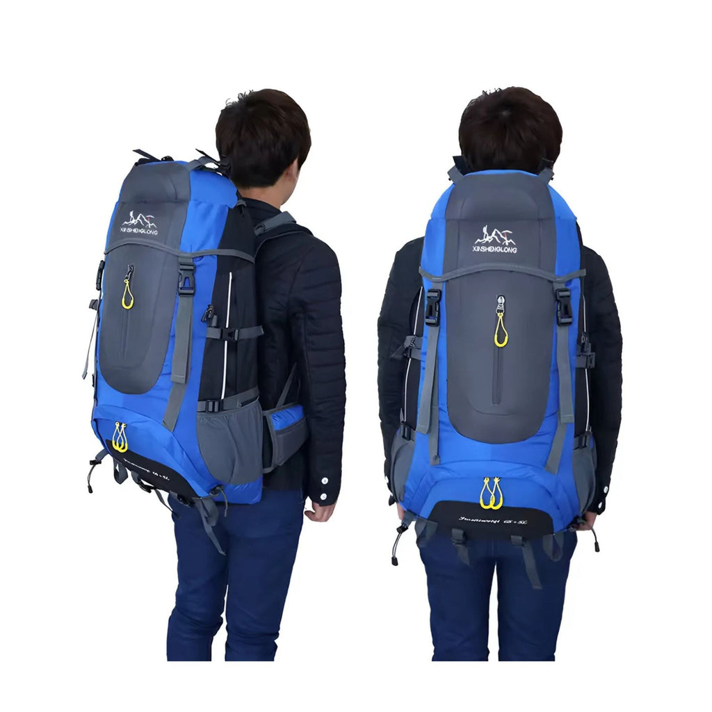 CarryQuest® 65+5L Large Camping Backpack – Durable Nylon Travel Pack