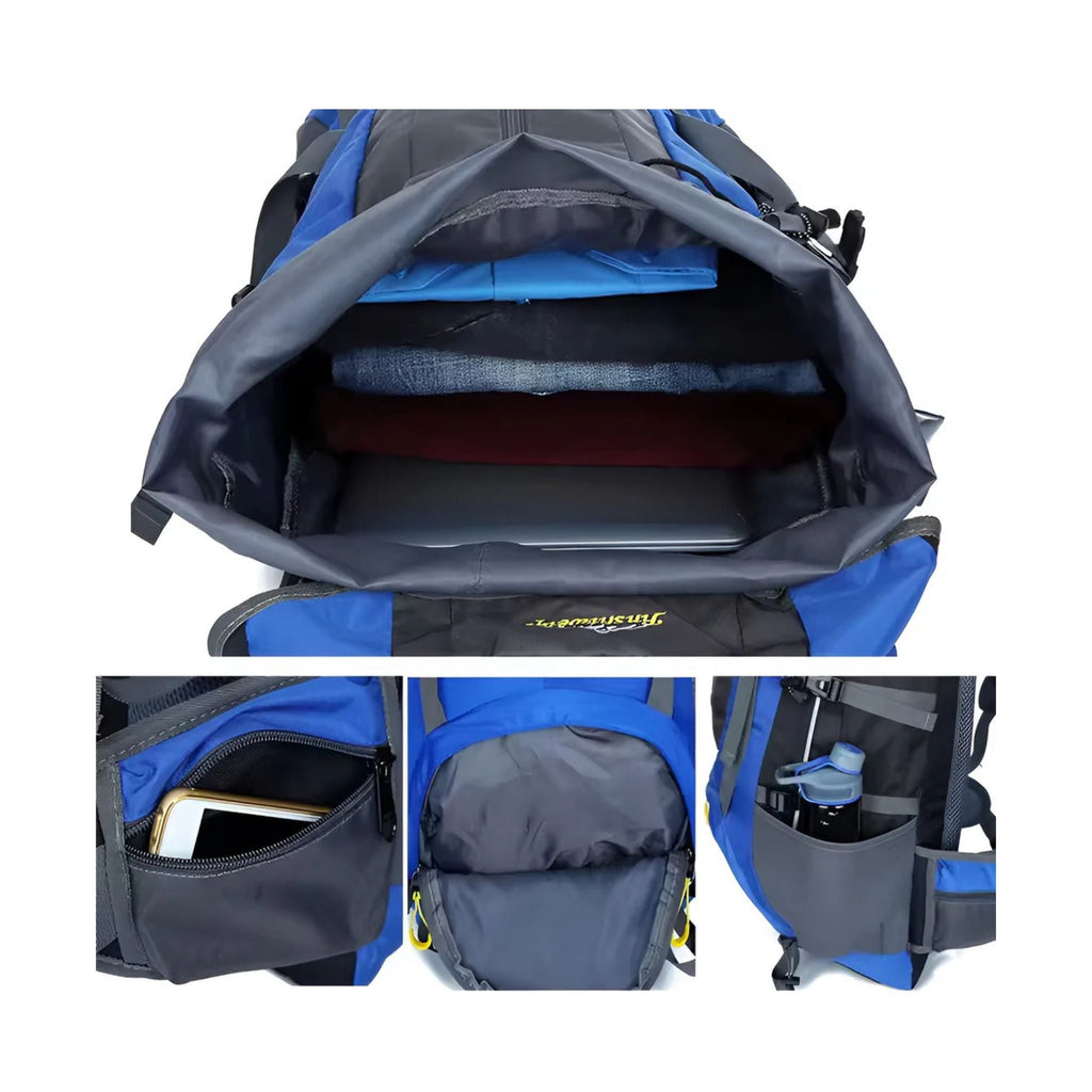 CarryQuest® 65+5L Large Camping Backpack – Durable Nylon Travel Pack